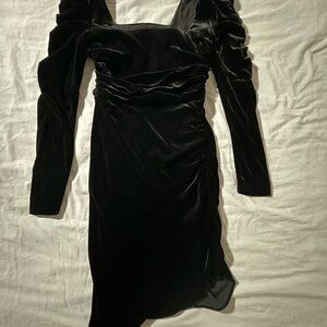 Veronica Beard Black Velvet Long Sleeve Dress